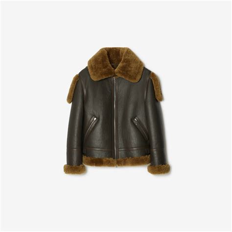 cappotto shearling burberry|burberry aviator coat.